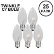 Clear Twinkle C7 7 Watt Bulbs 25 Pack