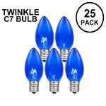 Blue Twinkle C7 7 Watt Bulbs 25 Pack