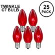 Red Twinkle C7 7 Watt Bulbs 25 Pack