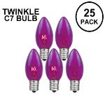 Purple Twinkle C7 7 Watt Bulbs 25 Pack