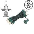 Clear 20 Light 9' Long Green Wire Christmas Mini Lights