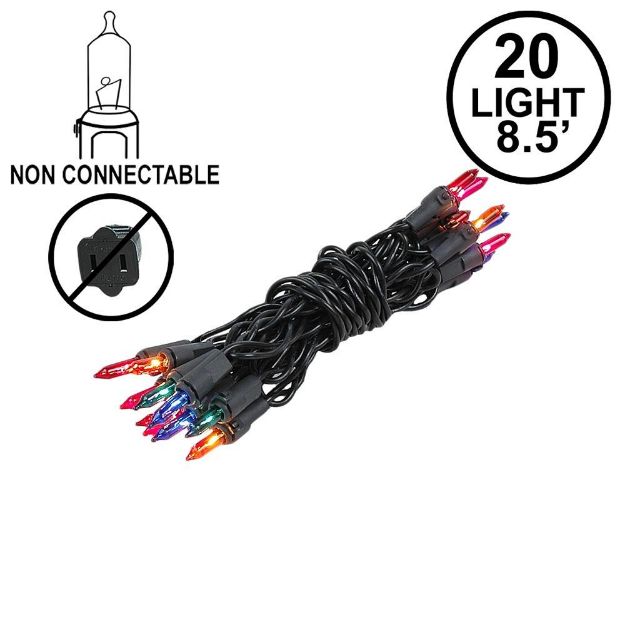 Non Connectable Multi Black Wire Mini Lights 20 Light 8.5'