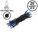 Non Connectable Blue Black Wire Mini Lights 20 Light 8.5'