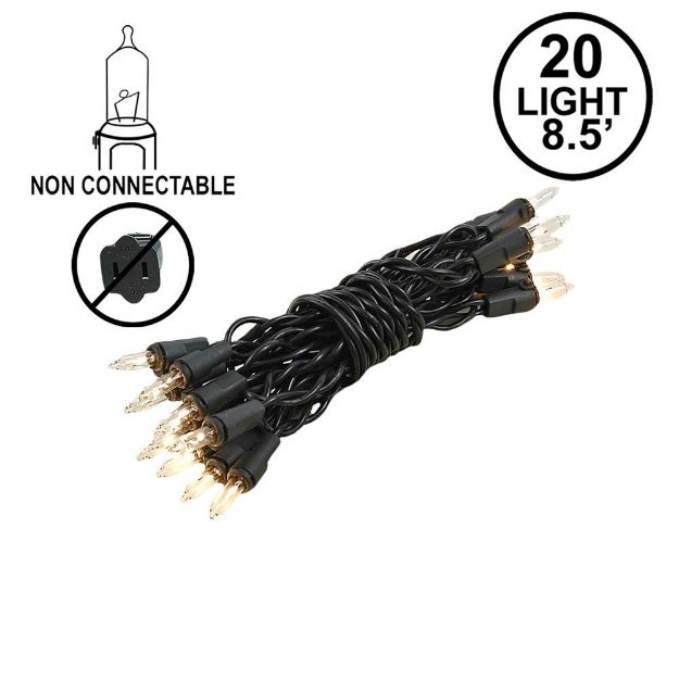 Non Connectable Clear Black Wire Mini Lights 20 Light 8.5'