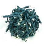 Coaxial 100 LED Warm White 6" Spacing Green Wire