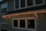 Clear 100 Light Icicle Lights White Wire Long Drops