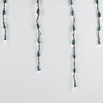 Clear 100 Light Icicle Lights Green Wire Long Drops