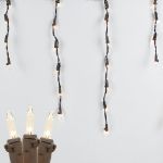 Clear 100 Light Icicle Lights Brown Wire Medium Drops