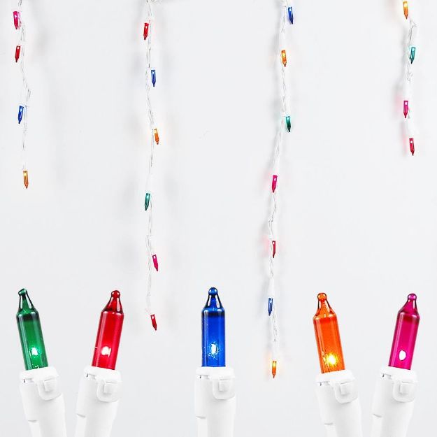 Connect 5 Multi White Wire Icicle Lights Medium DropsNovelty Lights