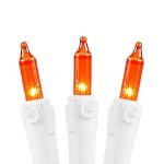 Non Connectable Amber/Orange White Wire Mini Lights 20 Light 8.5'