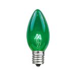 100 C9 Christmas Light Set - Green Bulbs - Green Wire