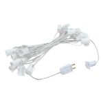 C9 25 Light String Set with Ceramic Red Bulbs on White Wire
