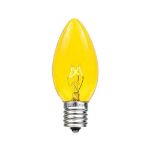 C9 25 Light String Set with Yellow Bulbs on White Wire