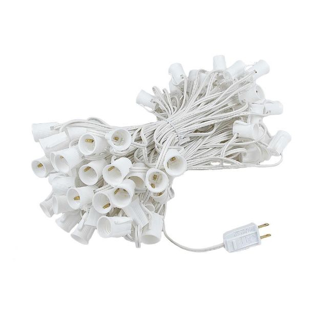 100 Clear C9 Christmas Light Set on White Wire - Novelty Lights ...