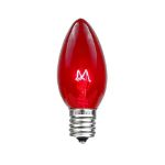 100 C9 Christmas Light Set - Red Bulbs - Brown Wire