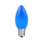 C9 25 Light String Set with Ceramic Blue Bulbs on Black Wire