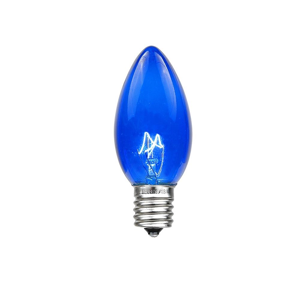 Blue Transparent C7 Outdoor String Light Set on White Wire - Novelty ...