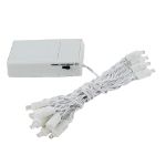 20 LED Battery Operated Lights Warm White White Wire