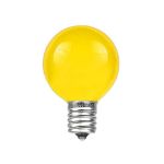 25 G30 Globe Light String Set with Yellow Satin Bulbs on Brown Wire