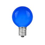 100 G30 Globe String Light Set with Blue Satin Bulbs on Green Wire