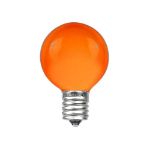 100 G30 Globe String Light Set with Orange Satin Bulbs on Black Wire
