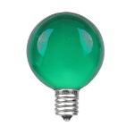 100 G40 Globe String Light Set with Green Satin Bulbs on White Wire