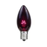 C9 25 Light String Set with Black Light Very Dark Purple Bulbs on White Wire