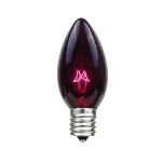 100 C9 Christmas Light Set - Black Light Very Dark Purple Bulbs - White Wire