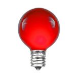 25 G50 Globe Light String Set with Red Bulbs on Green Wire