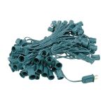100 G50 Globe Light String Set with Blue on Green Wire