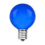 100 G50 Globe Light String Set with Blue Bulbs on White Wire
