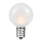 25 G50 Globe Light String Set with Frosted Bulbs on White Wire