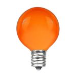 25 G50 Globe Light String Set with Orange Bulbs on Brown Wire