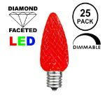 25 Light String Set with Red LED C9 Bulbs on White Wire