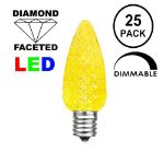 25 Light String Set with Yellow LED C9 Bulbs on White Wire