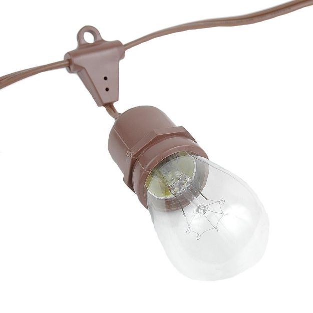 25 light Brown Suspended Socket Medium Base Outdoor Light String ...