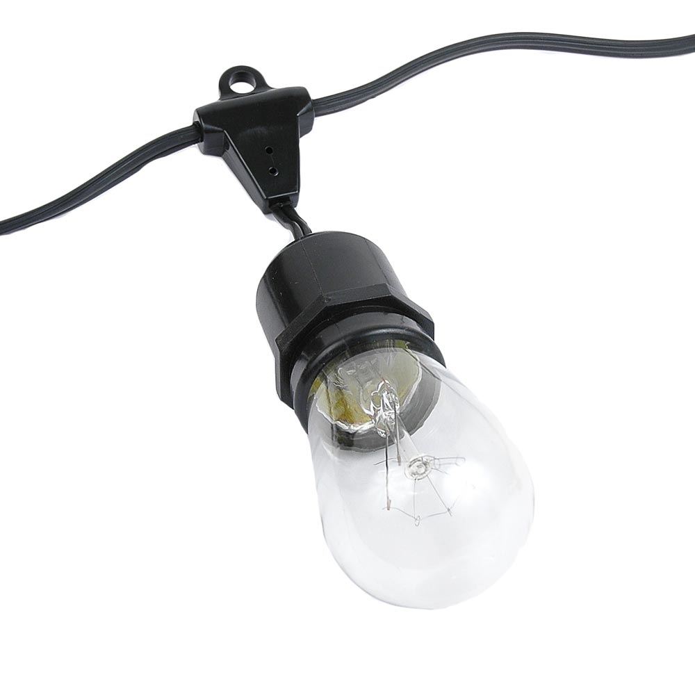 37.5 Foot S14 Suspended Edison Outdoor Market Patio String Lights, 25 S14 Bulbs - Picture 16 of 18