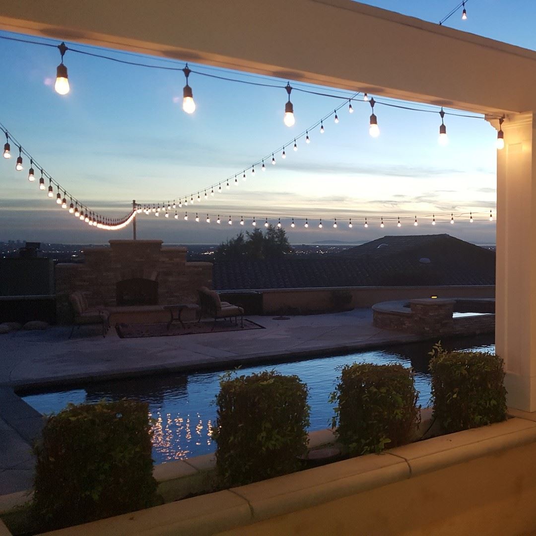 37.5 Foot S14 Suspended Edison Outdoor Market Patio String Lights, 25 S14 Bulbs - Picture 17 of 18