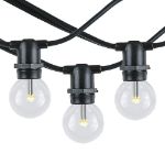 25 Warm White LED G30 Commercial Grade Candelabra Base Light Set - Black Wire