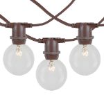 25 Clear G50 Commercial Grade Intermediate Base Light Set - Brown Wire