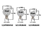 25 Warm White G50 LED Suspended Commercial Grade Intermediate Base Light Set - Brown Wire