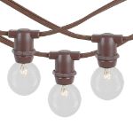 100 Clear G30 Commercial Grade Candelabra Base Light Set - Brown Wire