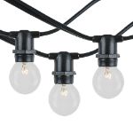 100 Clear G30 Commercial Grade Candelabra Base Light Set - Black Wire