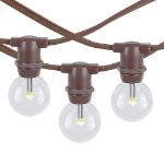 100 Warm White LED G30 Commercial Grade Candelabra Base Light Set - Brown Wire
