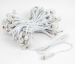 100 Clear G30 Commercial Grade Candelabra Base Light Set - White Wire