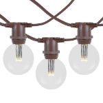 80 Warm White LED G50 Commercial Grade Intermediate Base Light Set - Brown Wire