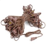 80 Warm White LED G50 Commercial Grade Intermediate Base Light Set - Brown Wire