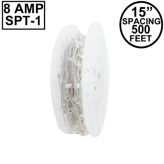 C7 500' Spool 15" Spacing 8 Amp White Wire