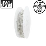 C7 500' Spool 12" Spacing 8 Amp White Wire