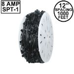 Premium Commercial Grade C7 1000 Spool 12" Spacing 8 Amp Black Wire